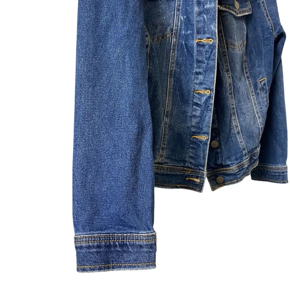 Universal Thread Freeborn Jacket button up Spring dark denim Jean jacket size X - Picture 4 of 12